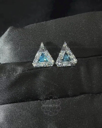 10 Ct Two-Tone Lab Grown Diamond Pair White & Blue