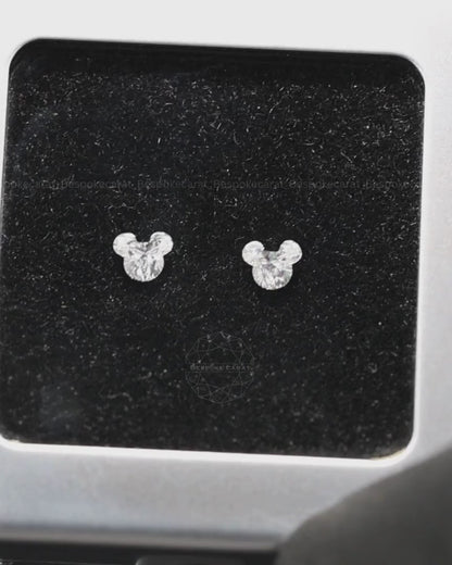 Mickey Mouse Head Shape Lab-Grown Diamond Pair