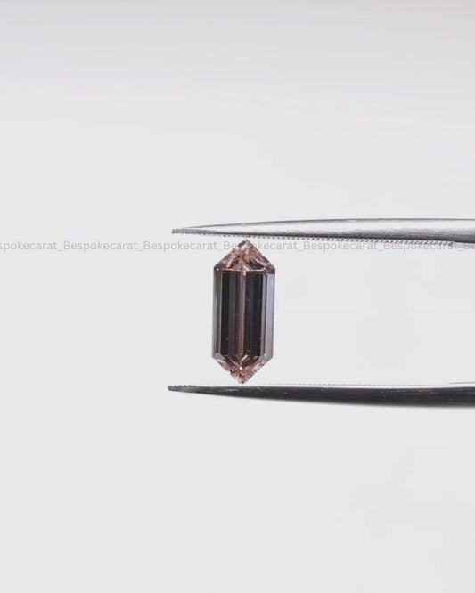 Elongated Hexagon Champagne Lab-Grown Diamond