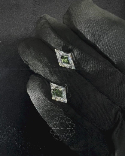 Two Tone Lozenge Shape Lab Grown Diamond Matching Pair