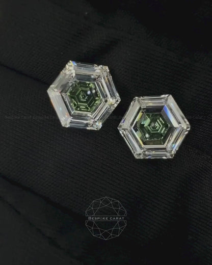 Hexagon Two Tone Lab Grown Diamond Matching Pair