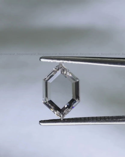Elongated Hexagon Portrait Cut Lab Grown Diamond | Loose CVD Diamond | 0.50CT–3CT | F VS+ | Rare Diamond | Made to Order