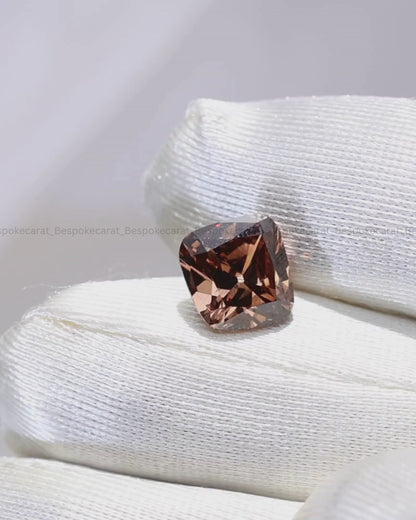 Organic Cushion Cut Champagne Lab-Grown Diamond
